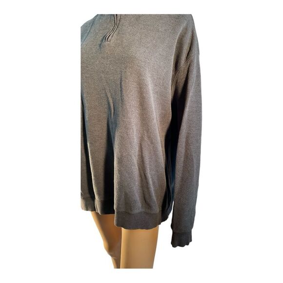 Tasso Elba Cotton Sweater Mens GRAY CHARCOALSize XXL  1/4 Zip Mock Neck Classic - Picture 2 of 15